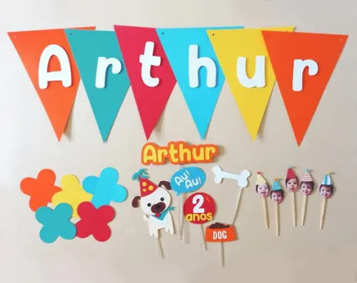 Kit Festa Cachorrinho - Só Um Bolinho com Topper de Rostinho