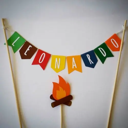 Kit Topo de Bolo Festa Junina com Nome