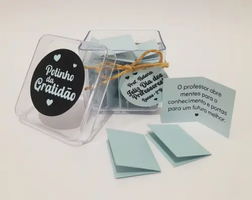 Lembrança Dia dos Professores com Tag - Potinho da Gratidão