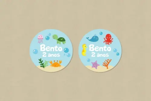 Adesivo Fundo do Mar Personalizado 5 cm