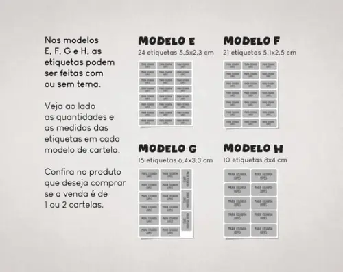 Etiquetas para Cadernos e Livros Bela em Vinil