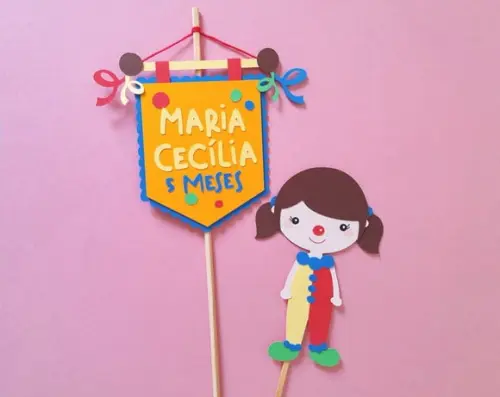 Topo de Bolo Carnaval Palhacinha
