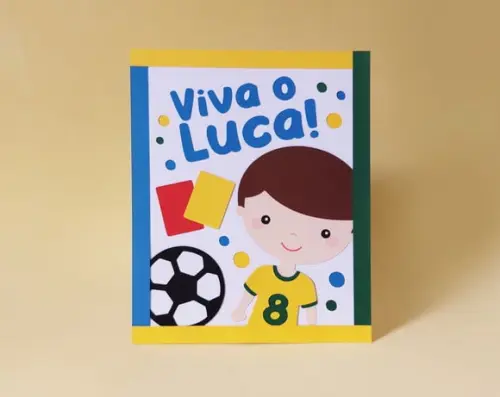 Display de Mesa Futebol com Texto Personalizado