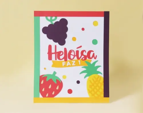 Display de Mesa Frutinhas com Nome e Idade