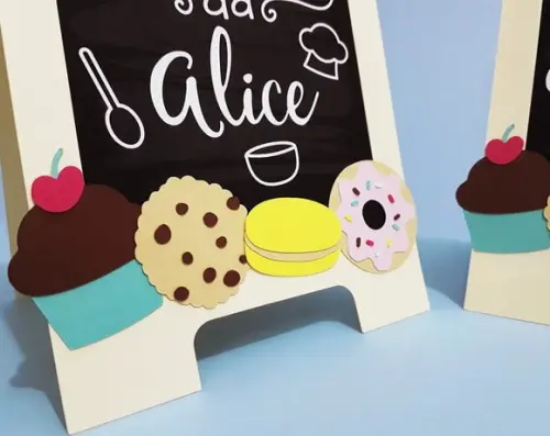 Kit com 2 Mini Cavaletes Confeitaria Displays de Mesa