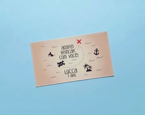 Rótulo para Bolha de Sabão Mapa do Tesouro Pirata