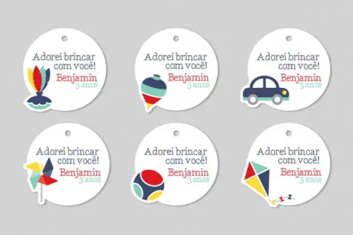 Tag Agradecimento Brinquedos Antigos
