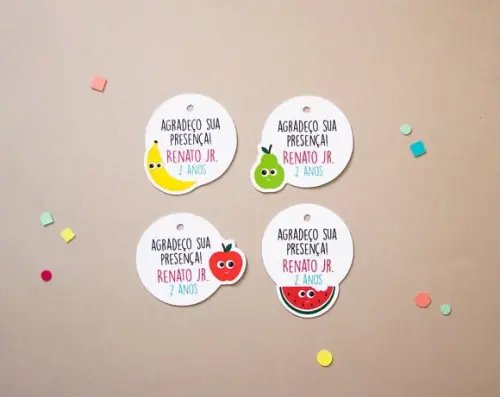 Tag de Agradecimento Frutas