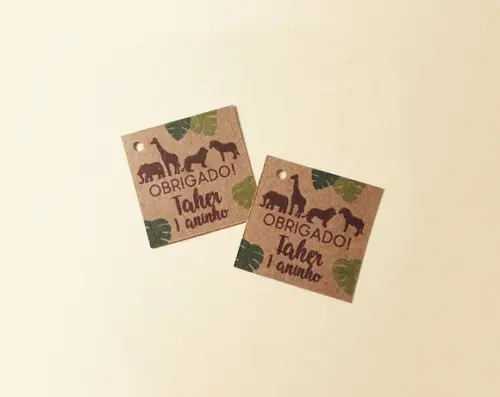 Tag para Lembrancinha Safari Kraft