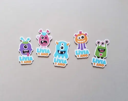 Tag Personalizada Monstrinhos para Tubete