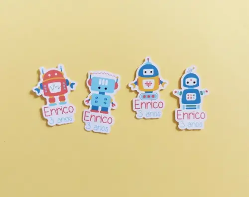 Tag Personalizada Robozinhos para Tubete