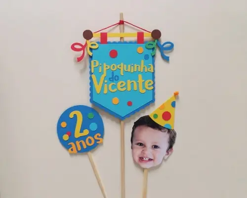 Topo de Bolo Carnaval Bloquinho com Foto de Rostinho