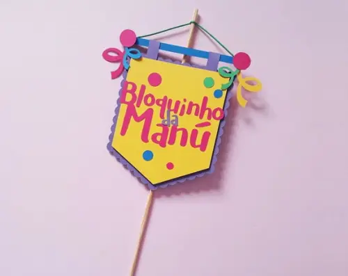 Topo de Bolo Carnaval Estandarte