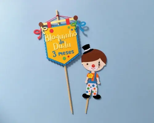 Topo de Bolo Carnaval Palhacinho