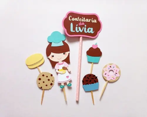 Topo de Bolo Confeiteira