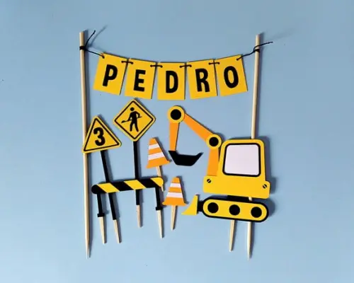 Topo de Bolo Escavadeira