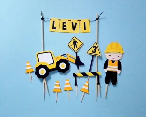 Topo de Bolo Escavadeira Obras