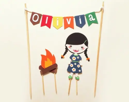 Topo de Bolo Festa Junina Menina
