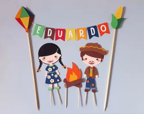 Topo de Bolo Festa Junina Personalizado