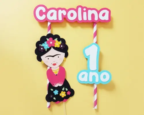 Topo de Bolo Frida Kahlo