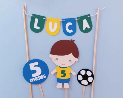 Topo de Bolo Futebol Bebê