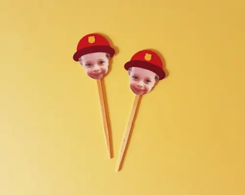 Topper Foto de Rostinho Carinha Criança Bombeiro