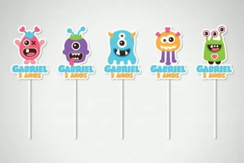 Topper Monstrinhos Personalizado