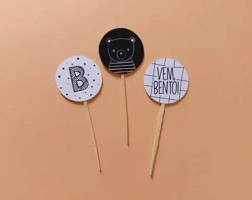 Topper Preto E Branco Personalizado