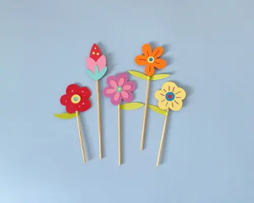 Toppers de Bolo Flores Coloridas Primavera
