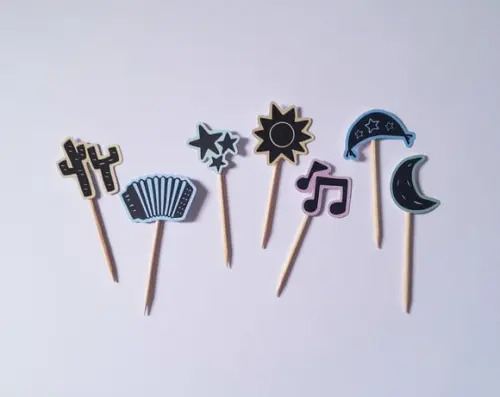 Mini Topper Cordel com Fundo Colorido