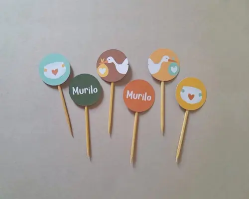 Mini Topper Chá de Fraldas Cegonha