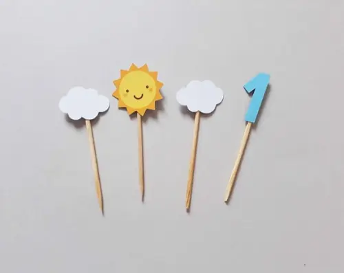 Mini Topper Solzinho e Nuvens