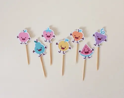 Mini Toppers Frutinhas Divertidas Candy Colors
