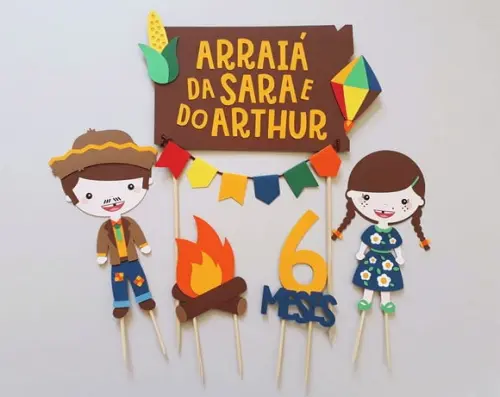 Kit Topo de Bolo Arraiá