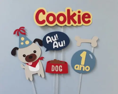 Kit Topo de Bolo Cachorrinho