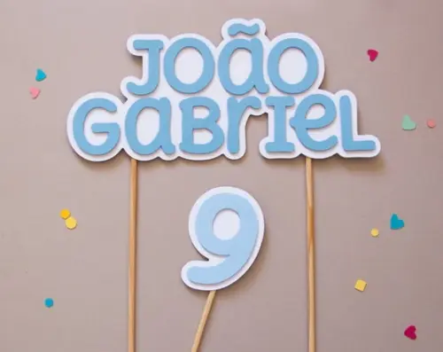 Kit Topo de Bolo com Nome e Idade