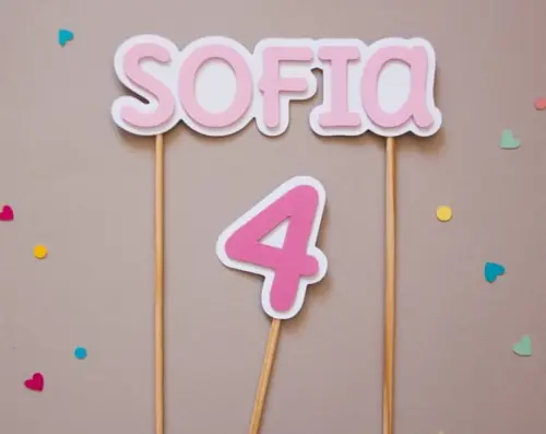 Kit Topo de Bolo com Nome e Idade