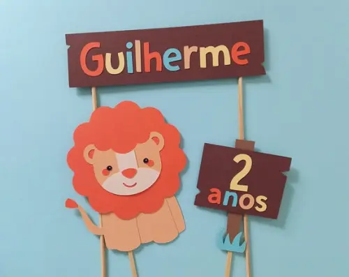 Kit Topo de Bolo Leãozinho