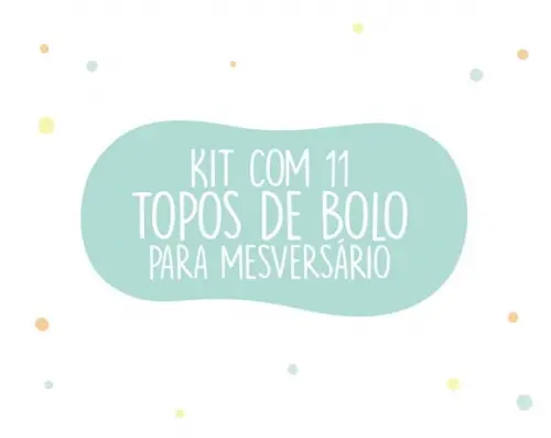 Kit com 11 Unidades Topo de Bolo para Mesversário