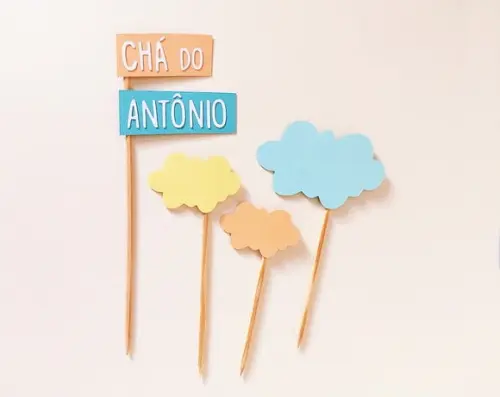 Kit Topo de Bolo Nuvenzinhas