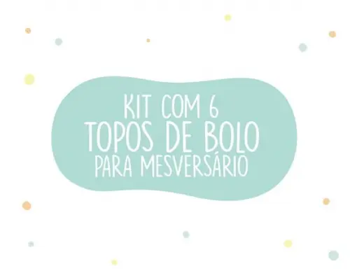 Kit Topo de Bolo para Mesversário com 6 Unidades