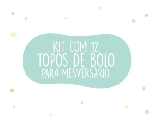 Kit com 12 Unidades Topo de Bolo para Mesversário