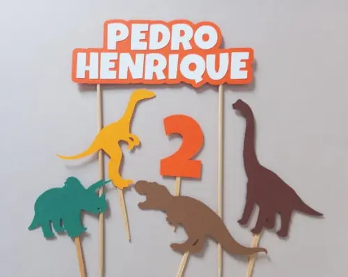 Kit Topper de Bolo Dinossauro