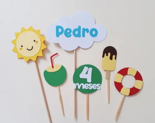 Kit Topo de Bolo Verão Menino