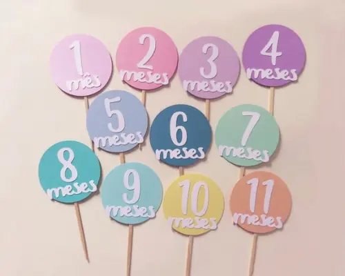 Kit Toppers Mesversário Menina