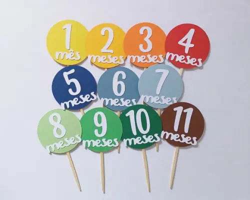Kit Toppers Mesversário Menino