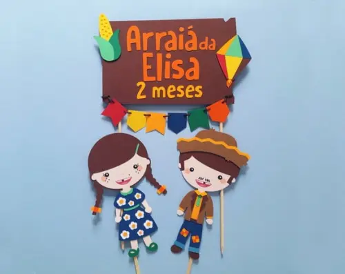 Kit Topo de Bolo Arraiá Personalizado