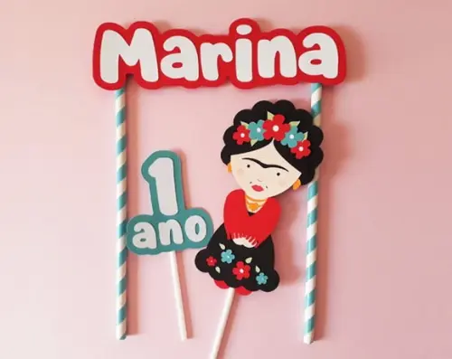 Topo de Bolo Frida Kahlo