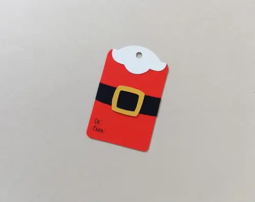 Tag para Presente de Natal Papai Noel De/para em Camadas
