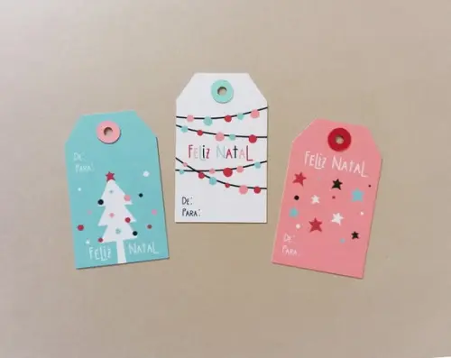 Tags para Presentes de Natal De/para Coloridas